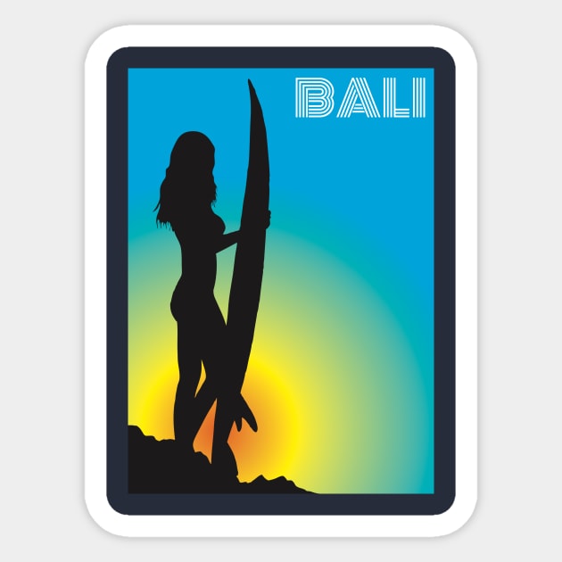 Bali Surfer Girl Sticker by victoriashel